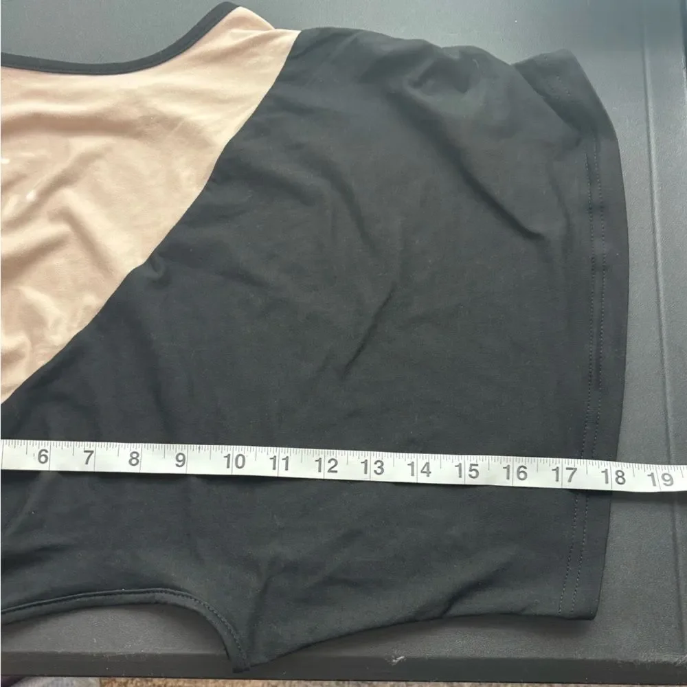 SHEIN Black and Cream Color Block Tank Top Size Small